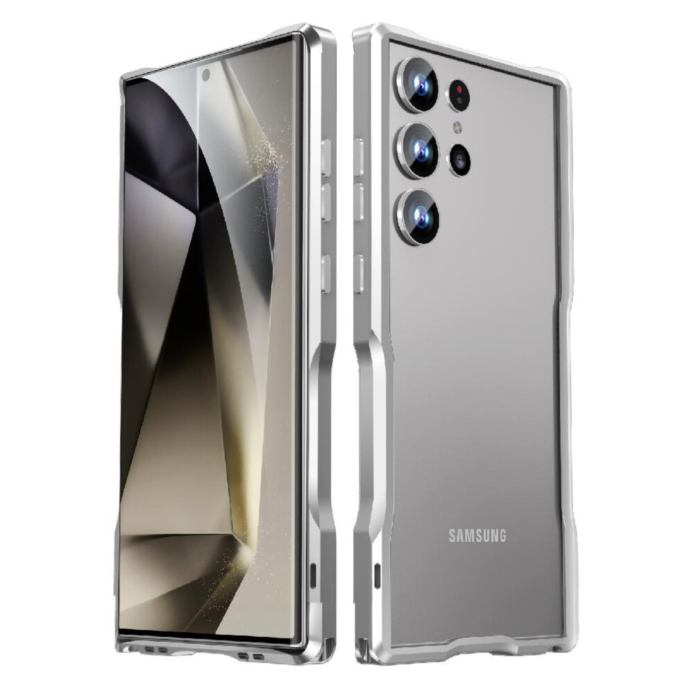 (Silver) Case For Samsung Galaxy S21+/S21 Plus Military Grade Drop Protection Cover Kumwum Armor Phone Heavy Duty Hybrid Metal Bumper Built-In Silicon Silver 764762585389