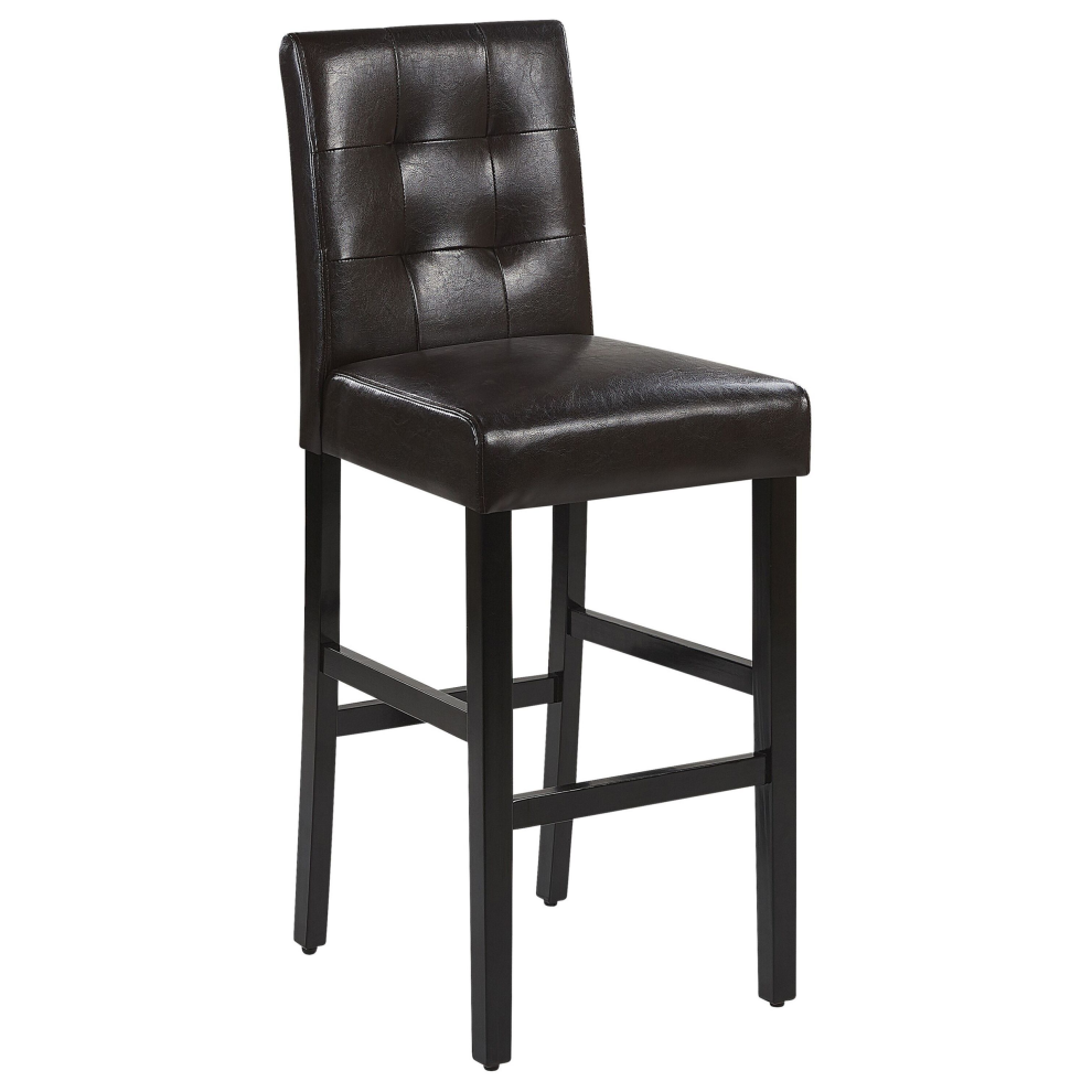 Bar Chair MADISON Faux Leather Dark Brown