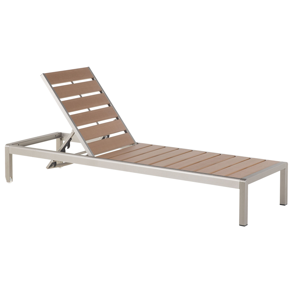 Sun Lounger NARDO Reclining Metal Brown