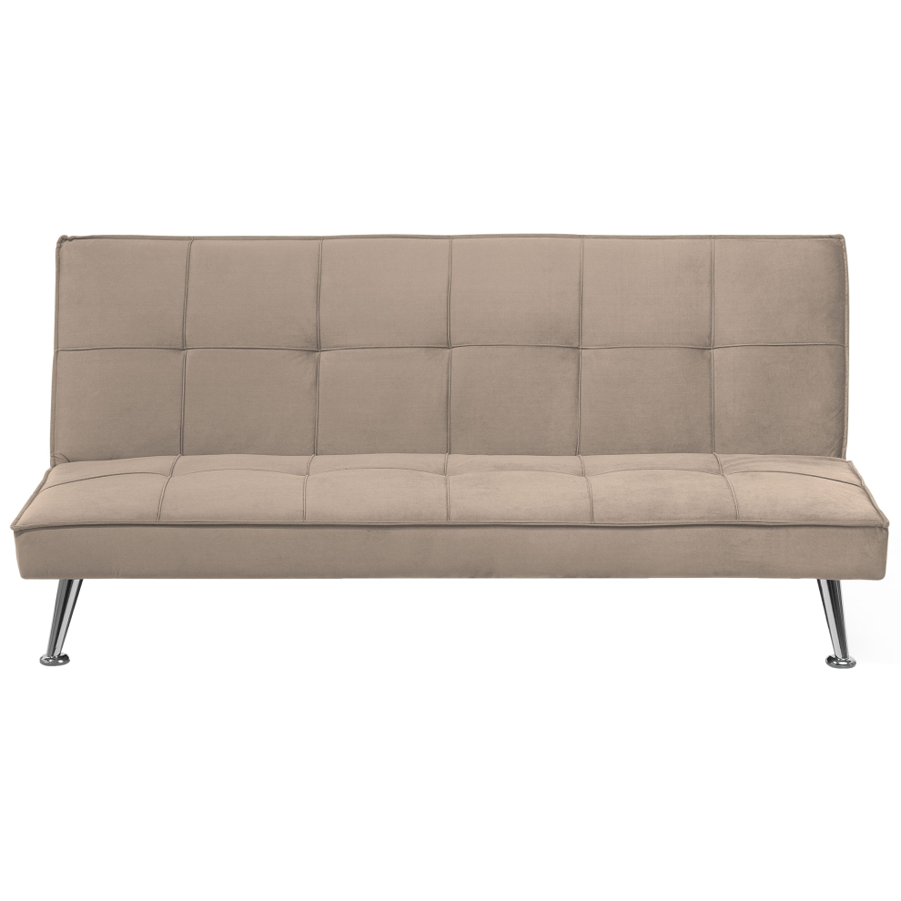 Sofa Bed HASLE Fabric Sand Beige 3 Seater