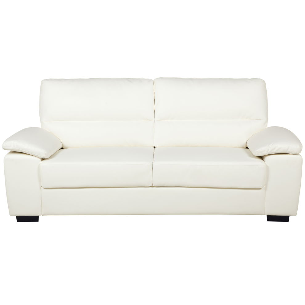 Sofa VOGAR Faux Leather Light Beige 3 Seater