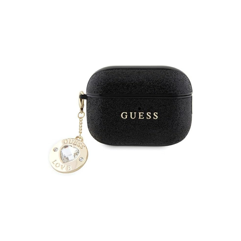 Guess Fixed Glitter Heart Diamond Charm Case for Airpods 2 Pro Black - GUAP2PGEHCDK