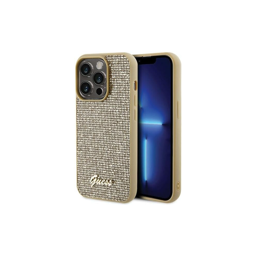 Guess Disco Metal Script Case for iphone 15 Pro 6.1" Gold - GUHCP15LPMSDGSD