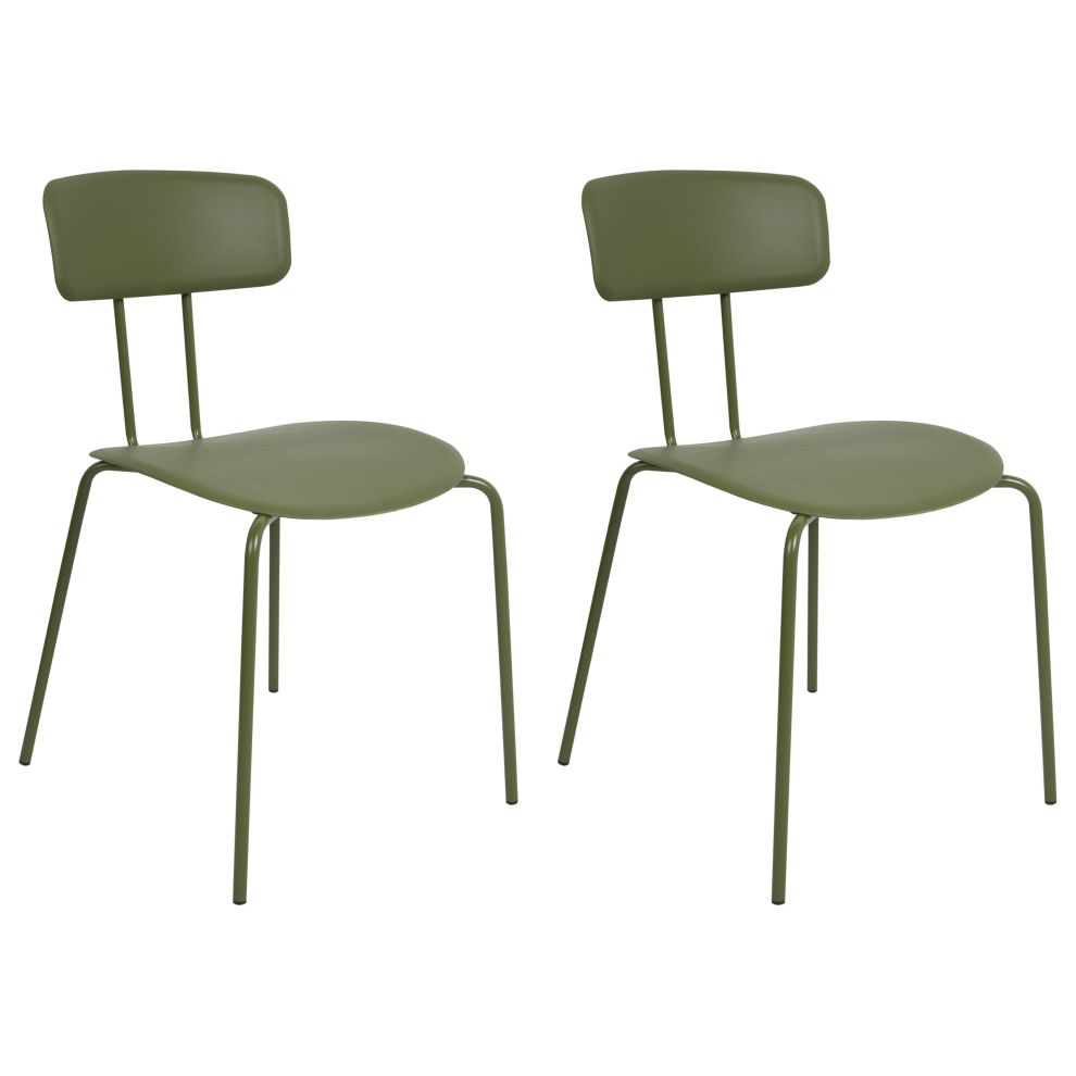 Dining Chair Set of 2 Green SIBLEY