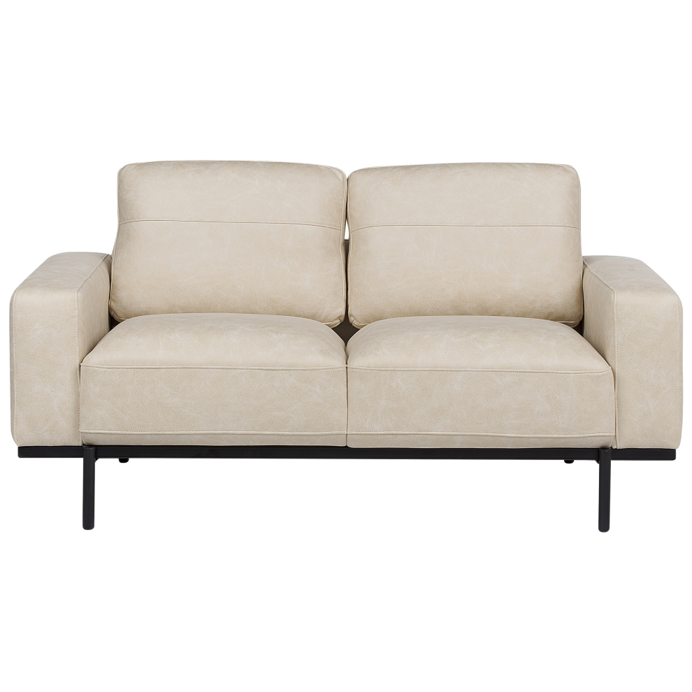 2 Seater Fabric Sofa Cream Beige SOVIK