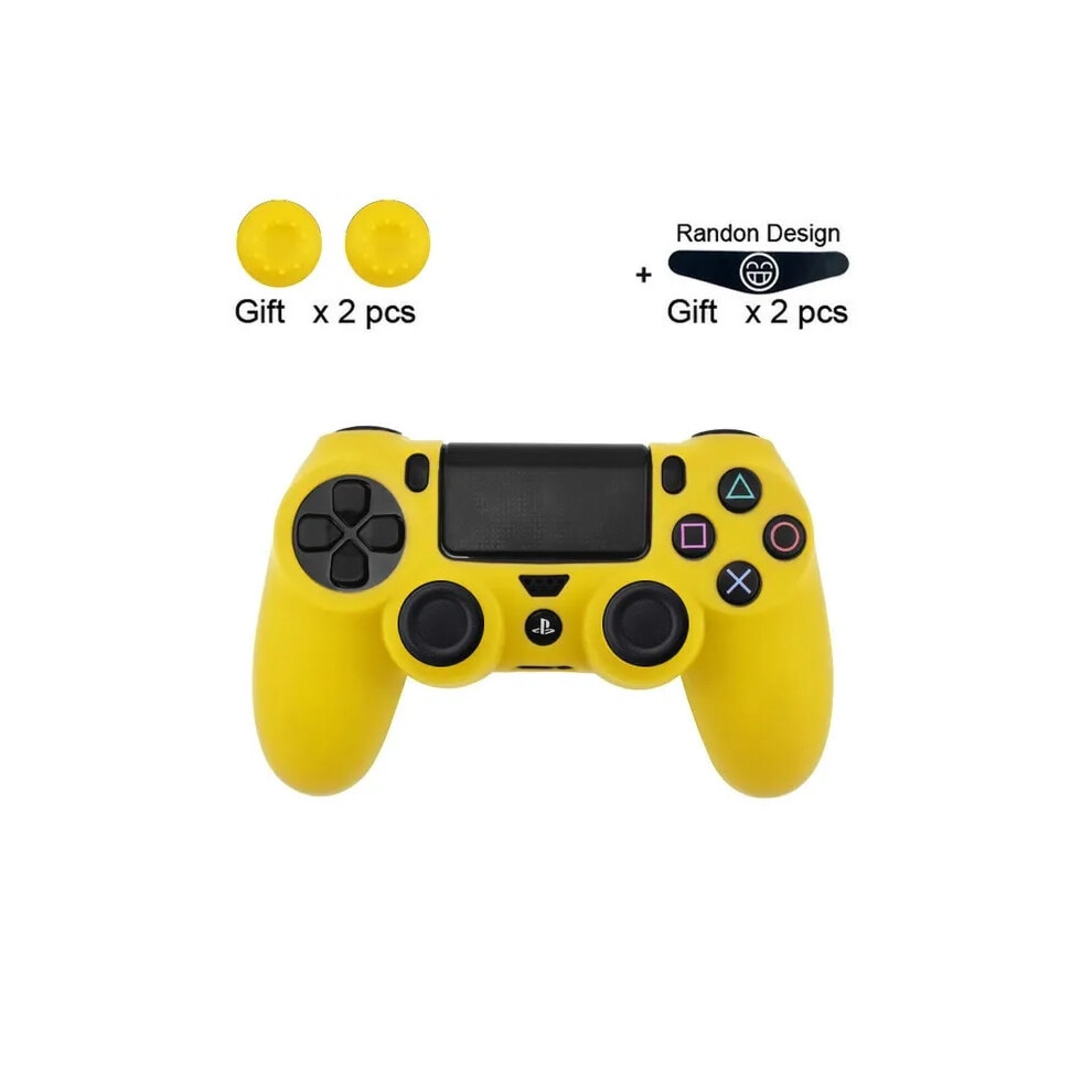 (Yellow) DATA FROG For SONY Playstation 4 PS4 Controller Protection Case Soft Silicone