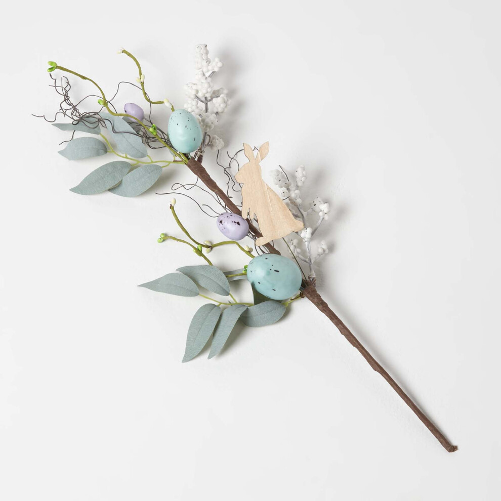 Homescapes Blue Easter Egg And Bunny Artificial Stem
