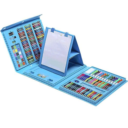 208 pc Deluxe Quality Portable Blue Art Set in case 2