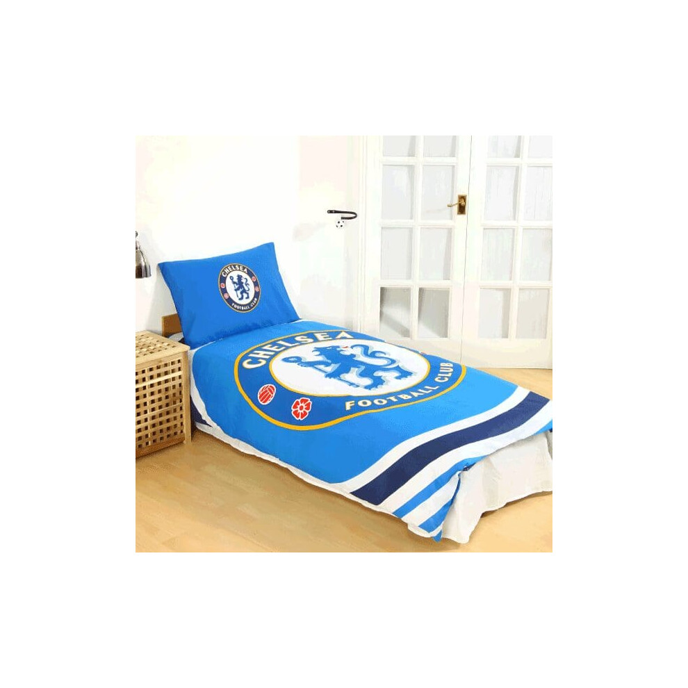 Official Licensed Merchandise Of Chelsea Fc Official Chelsea Fc Single Duvet Cover Set With Pillowcase (Reversible)