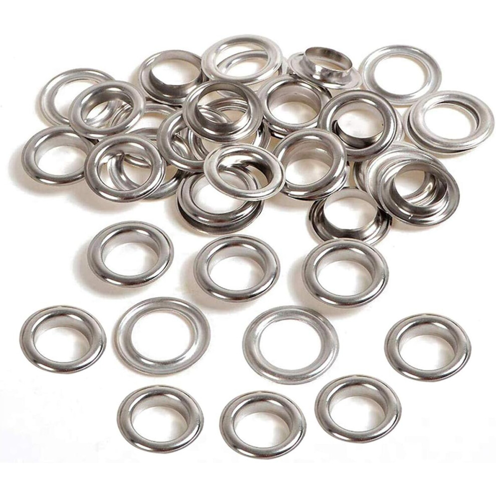 (Silver, 20MM) Iron Eyelets with Washers, 50pcs Durable Grommets Eyelets Grommets for Handbags, Leathercrafts, Scrapbooking, DIY Projects, Tarpaulin