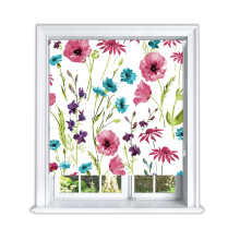 (90 cm Width x 160 cm Drop, Water Floral) Lister Cartwright Watercolour Floral Blackout Roller Blinds Windows Blind Easy Fit Child Safety Included