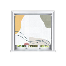 (180 cm Width x 160 cm Drop, Colour Block) Lister Cartwright Colour Block Blackout Roller Blinds Windows Blind Easy Fit Child Safety Included