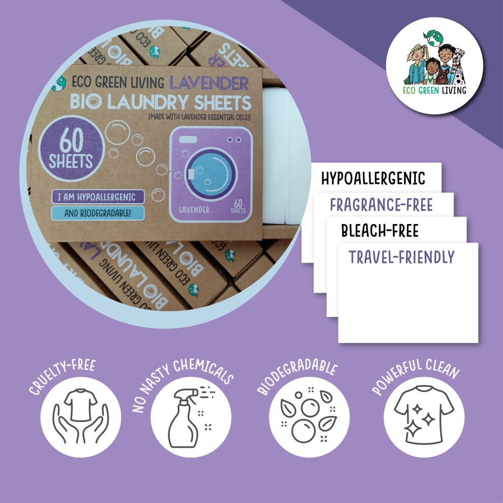 Laundry Detergent Sheets x 60 (Lavender) Eco Green Living