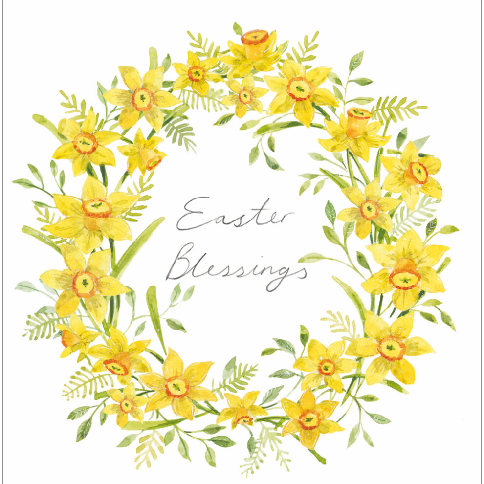 Easter Blessings Daffo-Delightful Artistic Easter Greeting Card