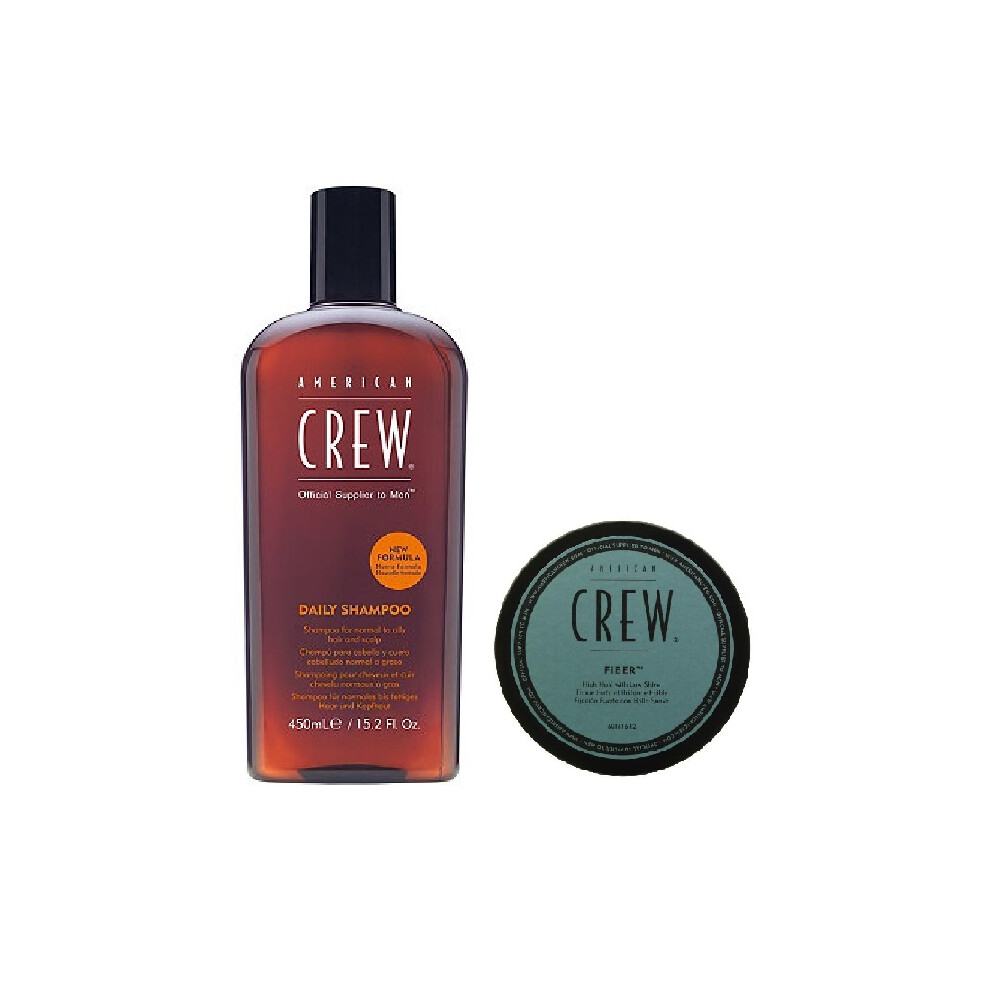 American Crew Daily Moisturizing Shampoo 450ml and Fiber 50g