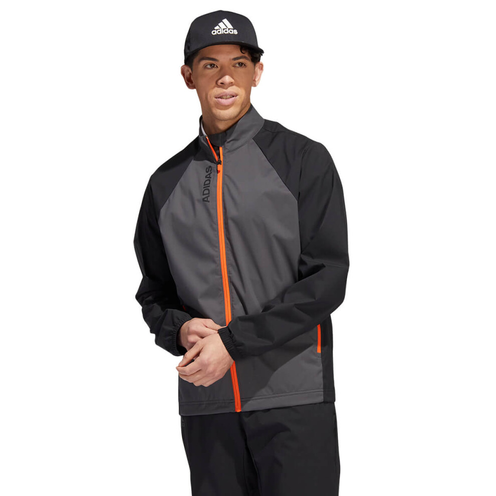 (M, Black) adidas Golf Mens 2023 Provisional Water Resistant Lightweight Recycled Jacket