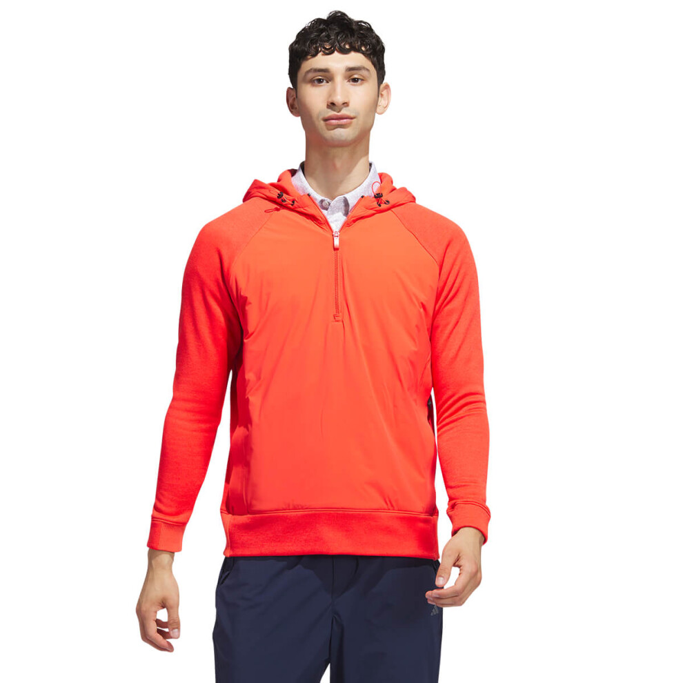 (XL, Bright Red) adidas Golf Mens Ultimate365 Tour Frostguard Primaloft Padded 1/2 Zip Hoody