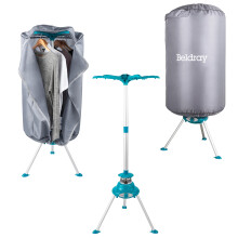 Beldray LA041258UKF Electric Heated Clothes Airer, 1000W Round Dryer, 6 Arms, 10kg Capacity, 6 Timed Heat Settings