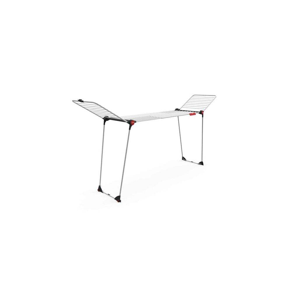 Vileda Infinity Flex Plus Extendable Clothes Airer, Indoor Clothes Drying Rack With Upto 30M Drying Space, White/Black/Red