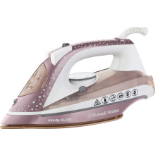 Russell Hobbs Pearl Glide Steam Iron, Pearl Infused Ceramic Soleplate for smoother glide, 40g Continuous steam, 2m Cord, 2600W, 23972