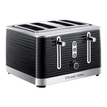 Russell Hobbs Inspire 4 Slice Toaster (Extra wide slots, High lift feature, 6 Browning levels , 1800W, Black textured high gloss) 24381