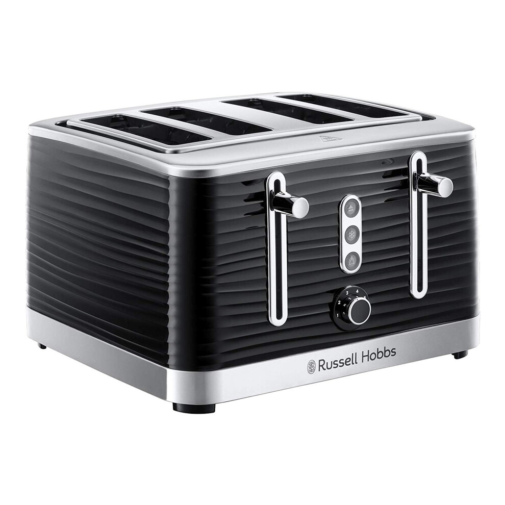 Russell Hobbs Inspire 4 Slice Toaster (Extra Wide Slots, High Lift Feature, 6 Browning Levels 1800W, Black Textured High Gloss) 24381 - Image 4