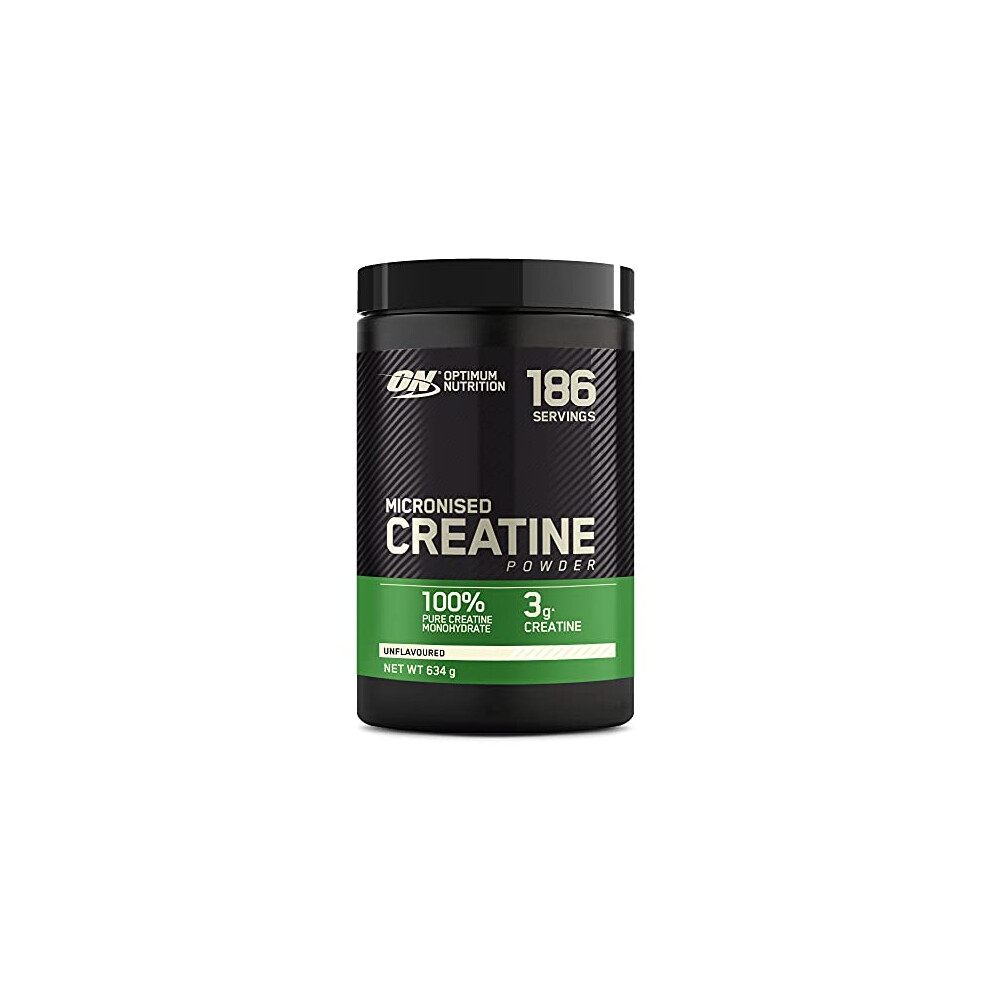 Optimum Nutrition Micronised Creatine Powder, 100% Pure Creatine Monohydrate Powder for Performance and Muscle Power, 186 Servings, 634 g