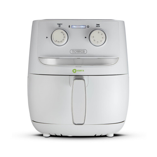 Tower Tower T17126WHT Vortx Air Fryer with Manual Controls, 1500W, 3.8L, White