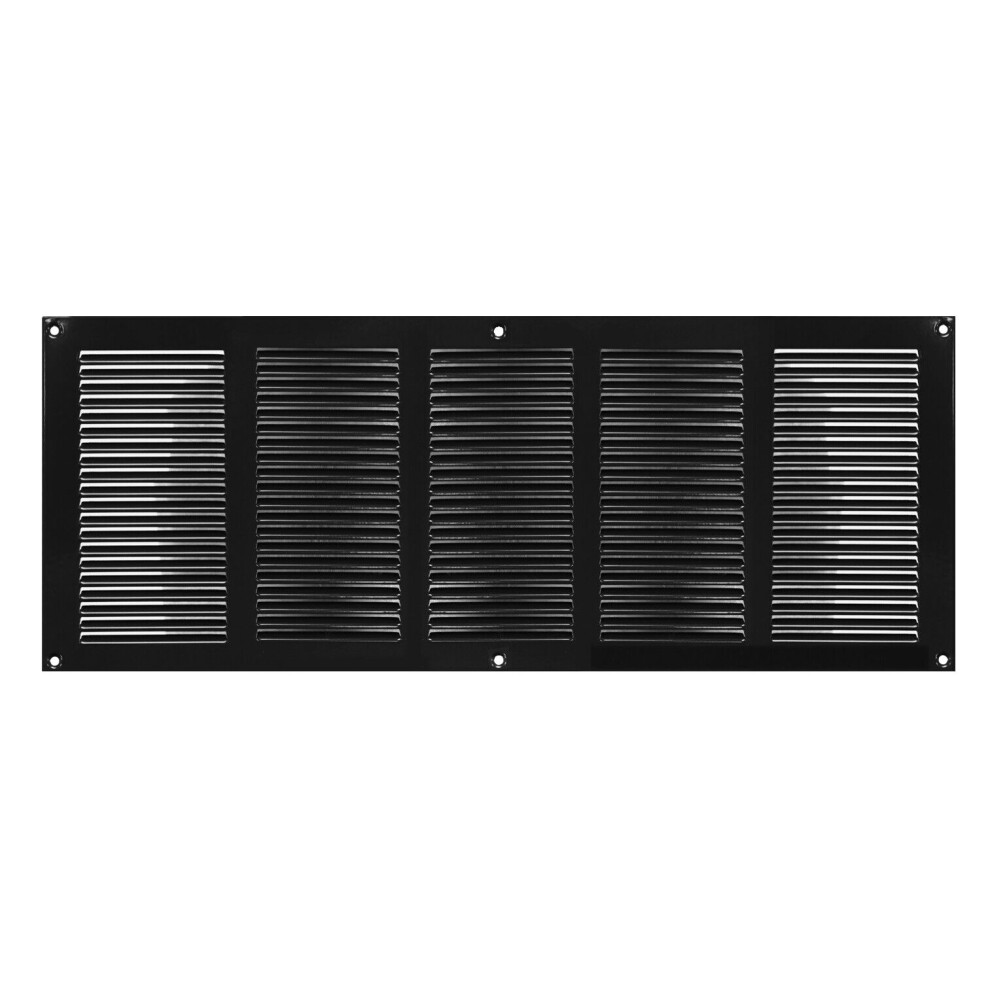 Black Metal Air Vent Grille 500Mm X 200Mm 5056517970010