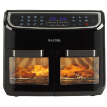 Salter EK5668GW Dual View Air Fryer Oven – XL Multi-Cooker with 12L Capacity, Add Divider for 5L Dual Cooking, Removable Easy Clean Accessory Kit