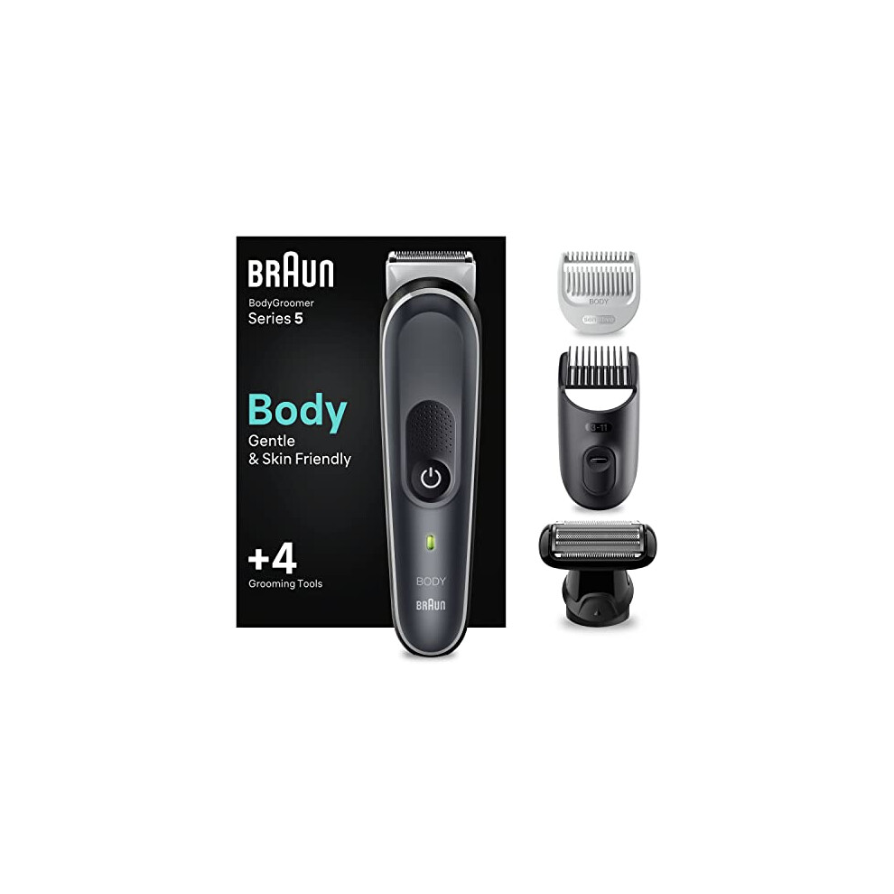 Braun Men's Black Body Groomer Series 5 5370, Body Groomer For Gentle Full-Body Manscaping
