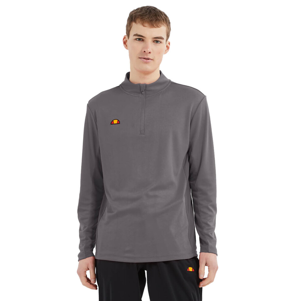 (XL, Dark Grey) Ellesse Mens 2023 Rolbi Anti-Odour Moisture Wicking 1/2 Zip Golf Sweater