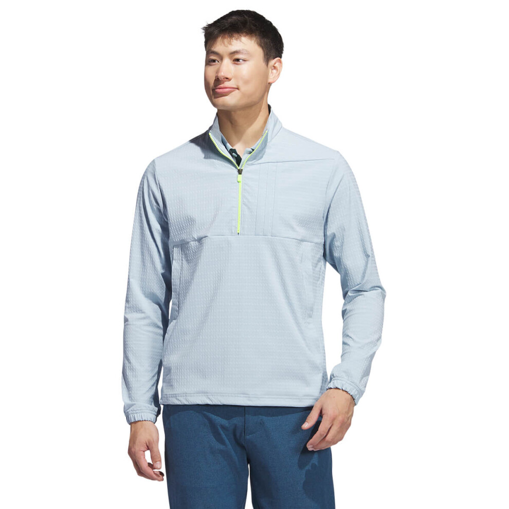 (M, Wonder Blue) adidas Golf Mens Ultimate365 Tour WIND.RDY Half-Zip Pullover Jacket