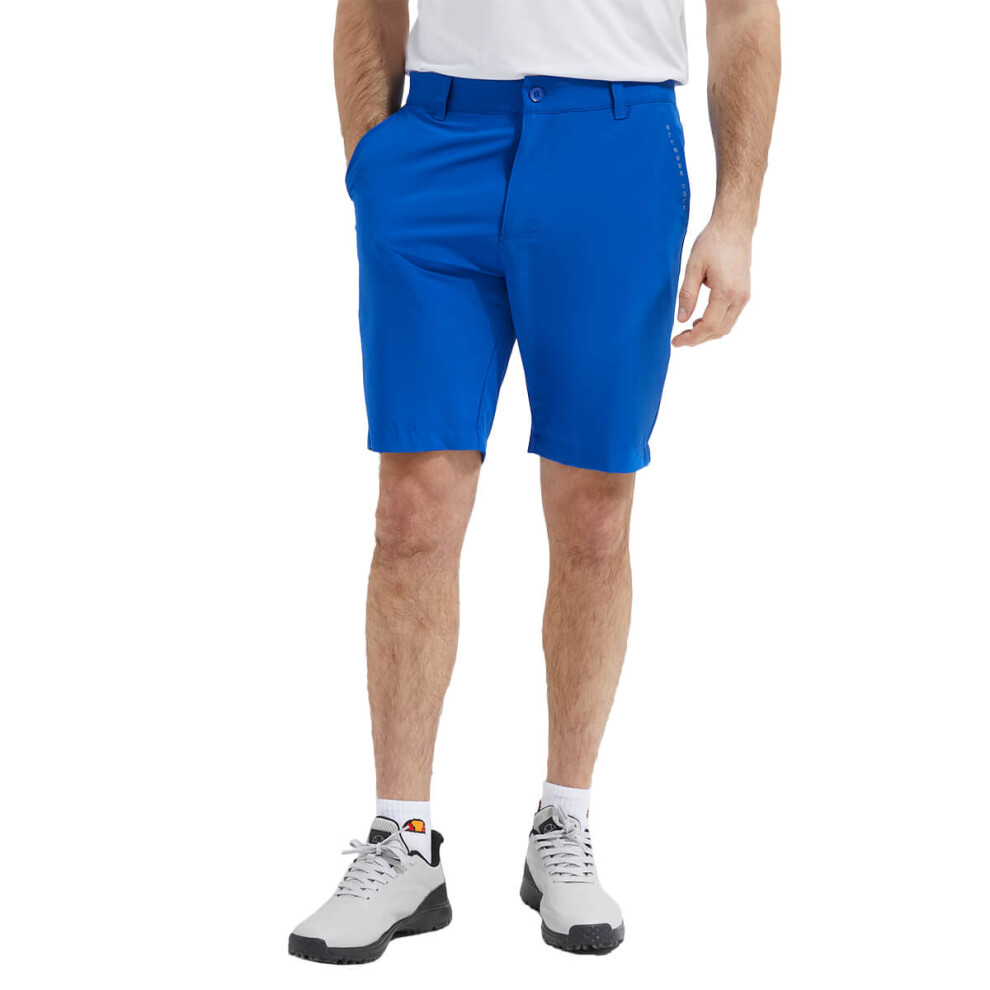 (38" Waist, Blue) Ellesse Mens 2023 Veleto Anti Odour Hidden Pocket Moisture Wicking Golf Shorts