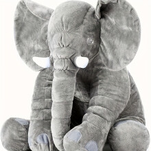 (Gray-60cm) Big Elephant Stuffed Animal Plush Toy, Cute Grey Elephant Toy The Best Gift For Birthday, Christmas Day, Valentine's Day