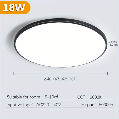 1pc LED Ceiling Light, Modern Round Ceiling Lamp, Waterproof Slim Multicolor Available For Bedroom Living Room Bathroom Balcony