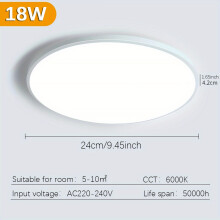 (18W Cold White, White) 1pc LED Ceiling Light, Modern Round Ceiling Lamp, Waterproof Slim Multicolor Available For Bedroom Living Room Bathroom Balcony