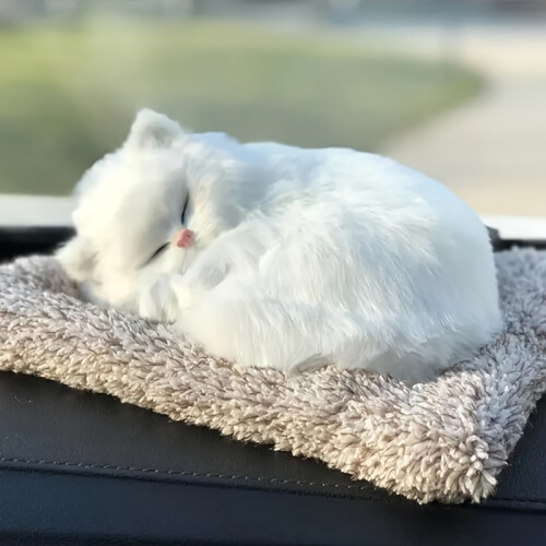(White) Cat That Meows When Touched,Simulation Cat, Plush Doll,Simulation Cute Pet
