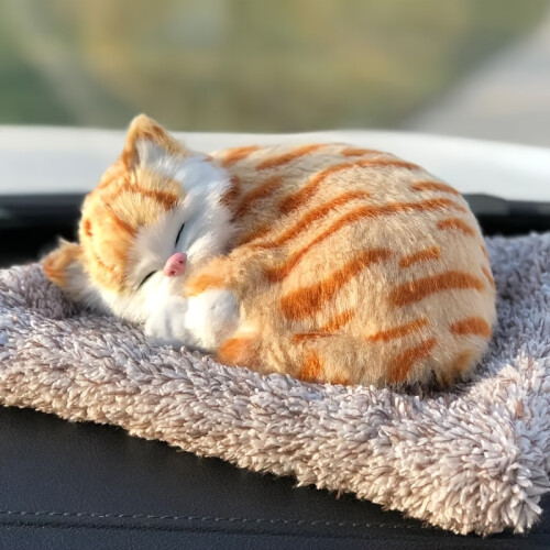 (Yellow) Cat That Meows When Touched,Simulation Cat, Plush Doll,Simulation Cute Pet