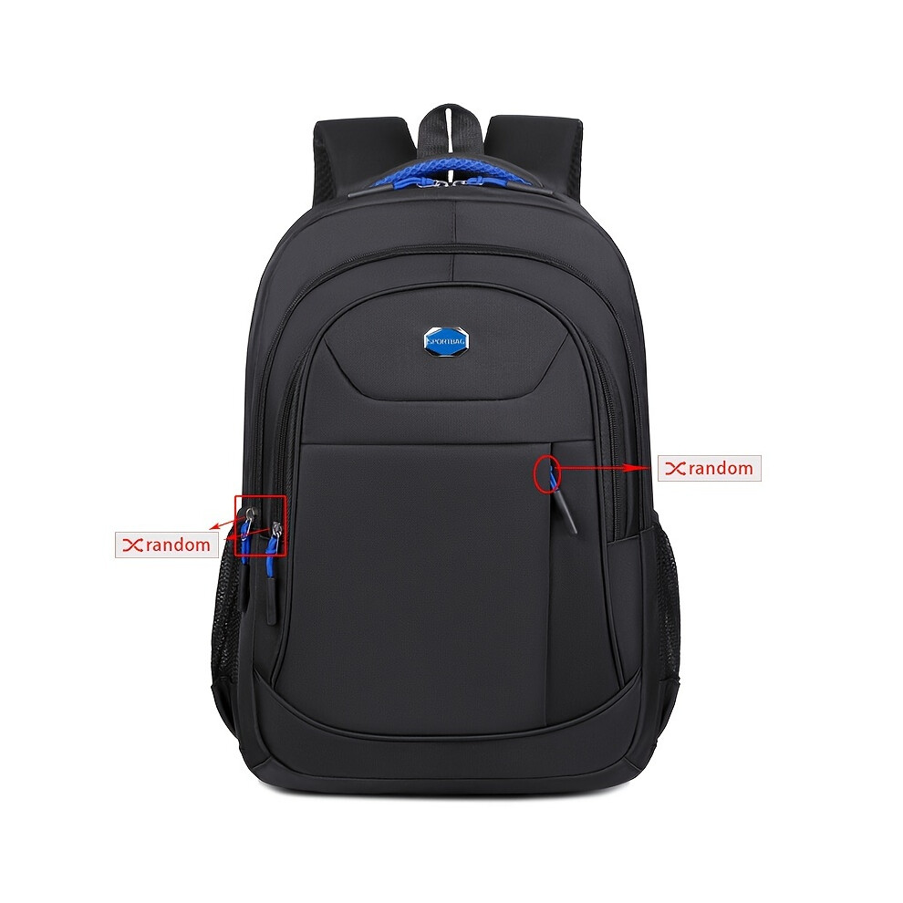 (Blue) 1pc Large Capacity Backpack, Computer Storage Backpack, Travel Backpack For Men, Casual Oxford Cloth Zipper Backpack