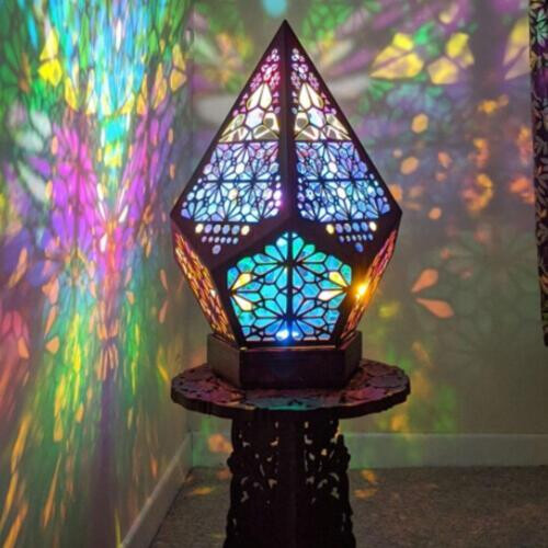 Moroccan Mosaic Bohemian Starry Sky Colorful Table Bedside Lamp Light 1