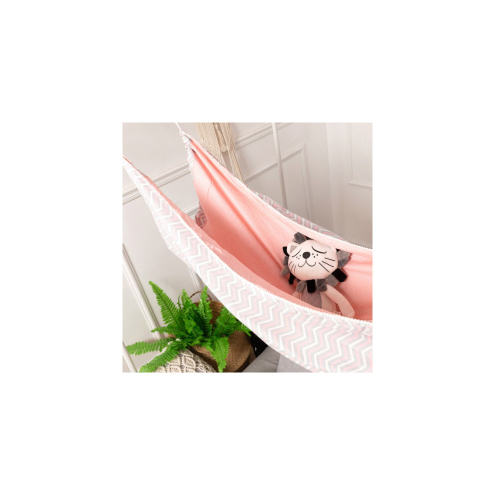 (Pink Wave) Portable Newborn Baby Hammock Indoor Outdoor Swing Hanging Crib Infant Sleep Bed