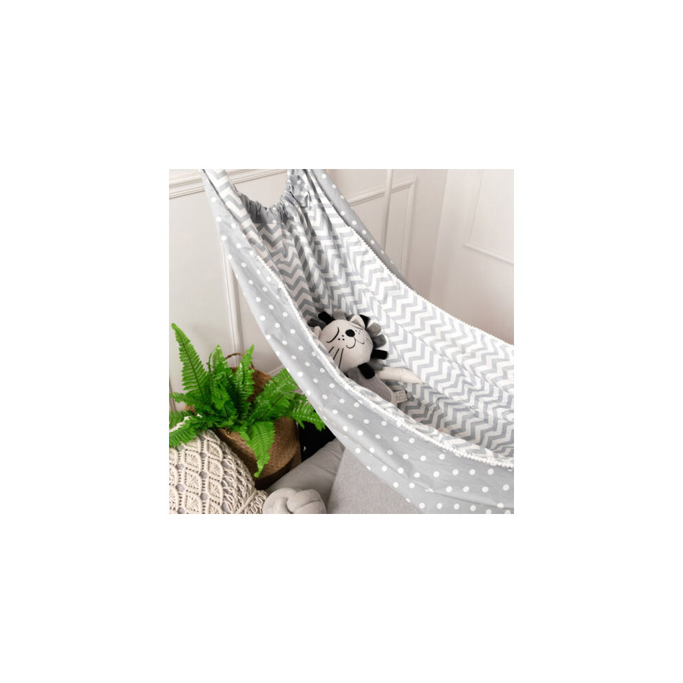 (Grey Wave) Portable Newborn Baby Hammock Indoor Outdoor Swing Hanging Crib Infant Sleep Bed