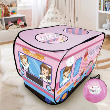 (Pink) Interactive Cartoon Bus Game House - Automatically Pops Open For Hours Of Outdoor Fun For Kids!