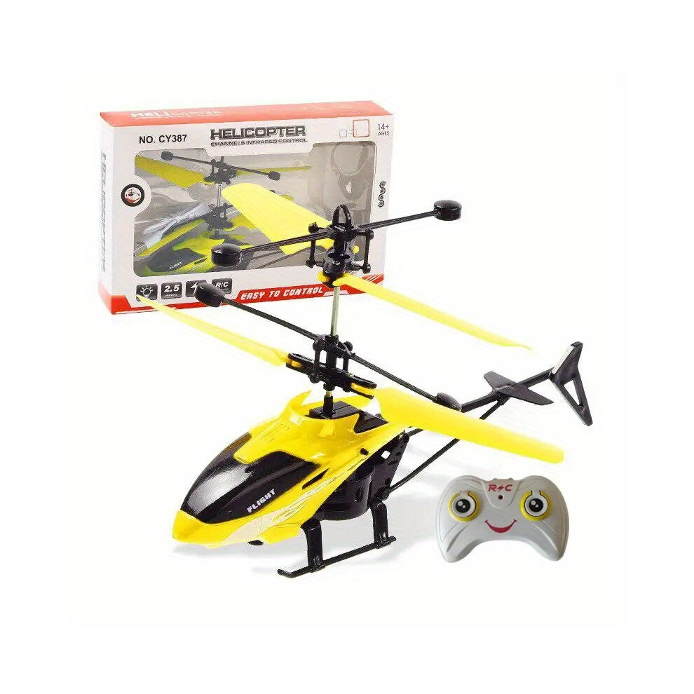 (Yellow) Remote Control Intelligent Induction Combat Helicopter, Drop-resistant Material, Infrared Induction Remote Control Helicopter