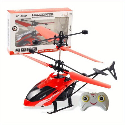 (Red) Remote Control Intelligent Induction Combat Helicopter, Drop-resistant Material, Infrared Induction Remote Control Helicopter