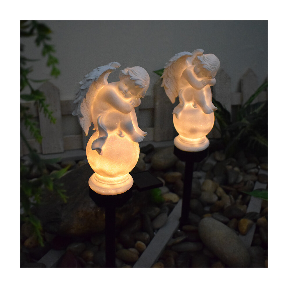 (Sleeping Angel) 1pc Angel Shape Garden Solar Light, Resin Angel Waterproof Pathway Lights For Patio Lawn Walkway Backyard Halloween & Christmas Decorations