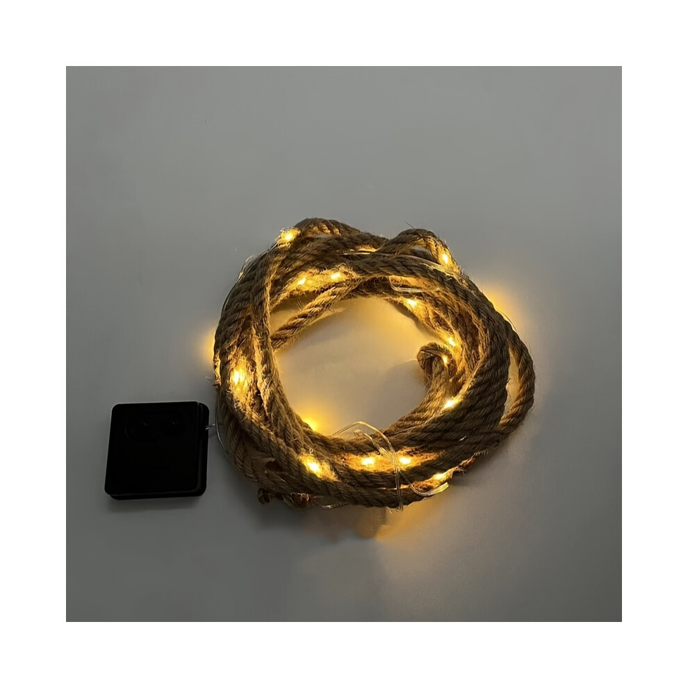 Closkye (5 Meters Warm Light) Led Solar Retro Hemp Rope Light, Woven String, Outdoor Camping, Courtyard Garden Decoration Light
