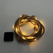 (10 Meters Warm Light) LED Solar Retro Hemp Rope Light, Woven String, Outdoor Camping, Courtyard Garden Decoration Light