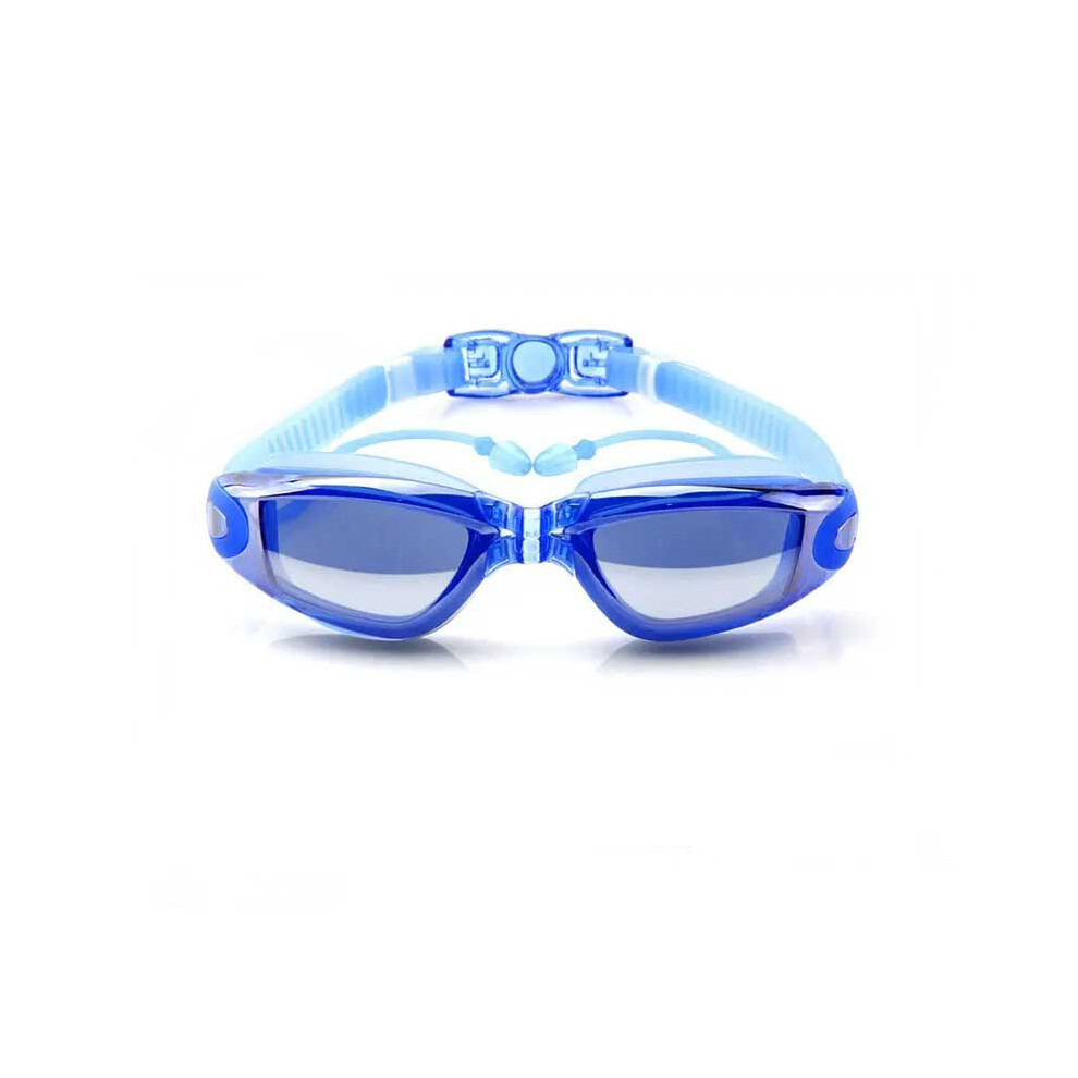 (Blue) Protection Waterproof Swimming Goggles, Adjustable Silicone Swim Glasses For Boys And Girls, For Diving Swimming Pool Beach Summer